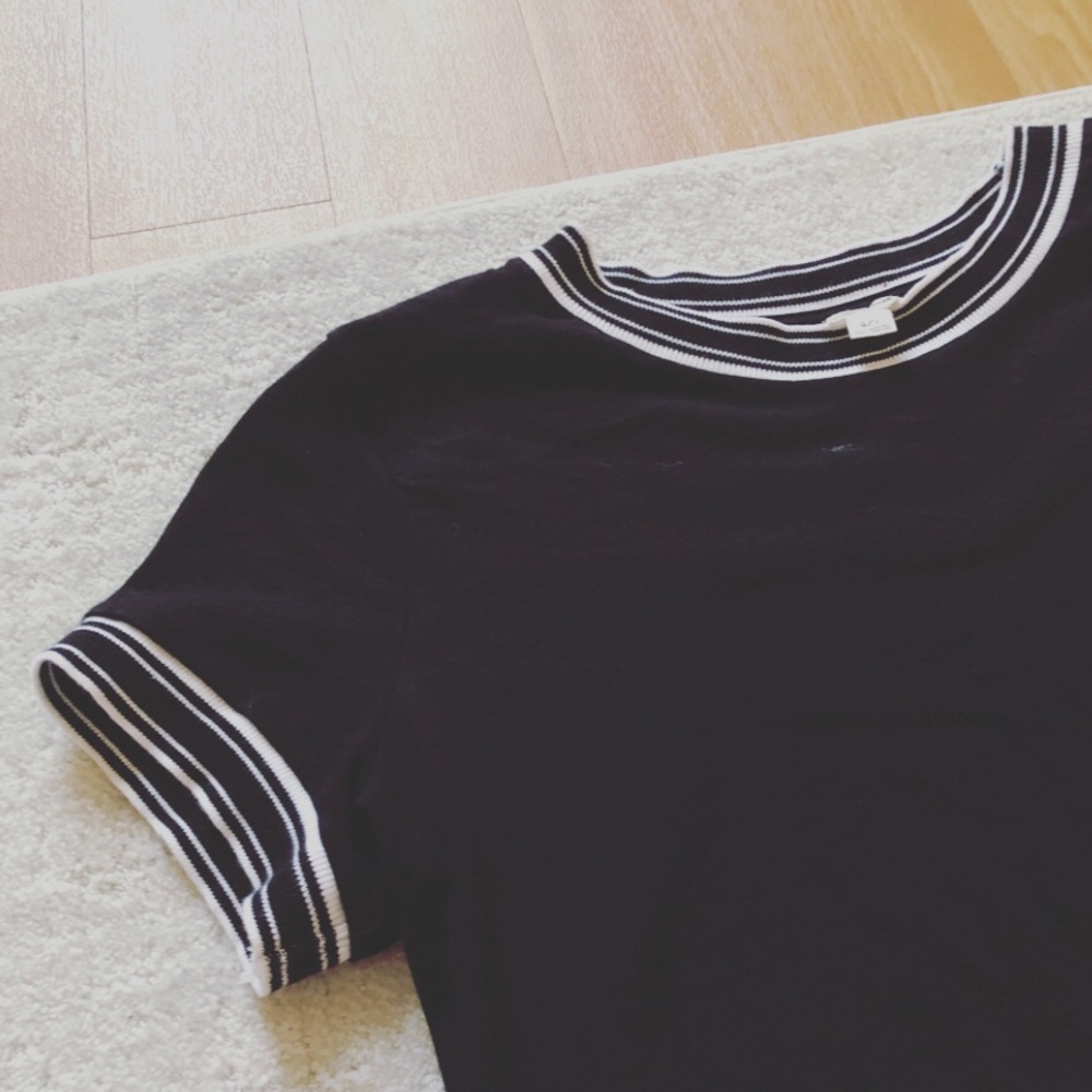 *Garage brand* Varsity Rib Stripe Skimmer Top